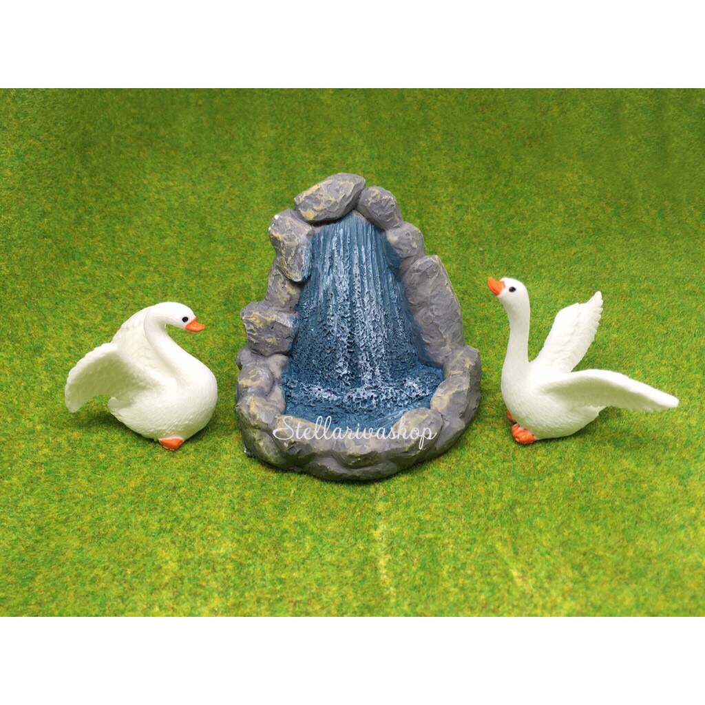 [HCM]Mô hình thác nước đổ  trang trí tiểu cảnh thủy sinh terrarium chậu cây cảnh sen đá bánh kem xương rồng