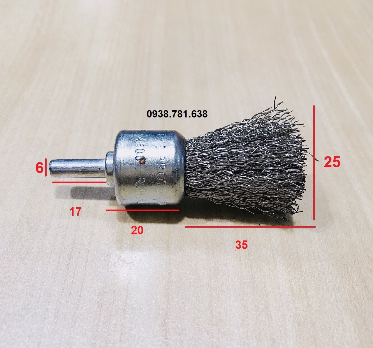 Chổi cước chà góc sợi inox 6x25