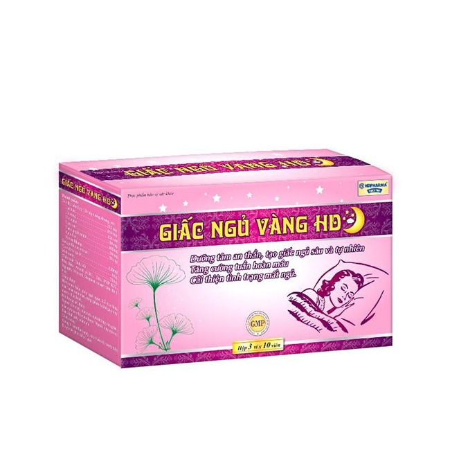 Giấc ngủ vàng HD hỗ trợ an thần, giúp ngủ ngon sâu giấc 30 viên