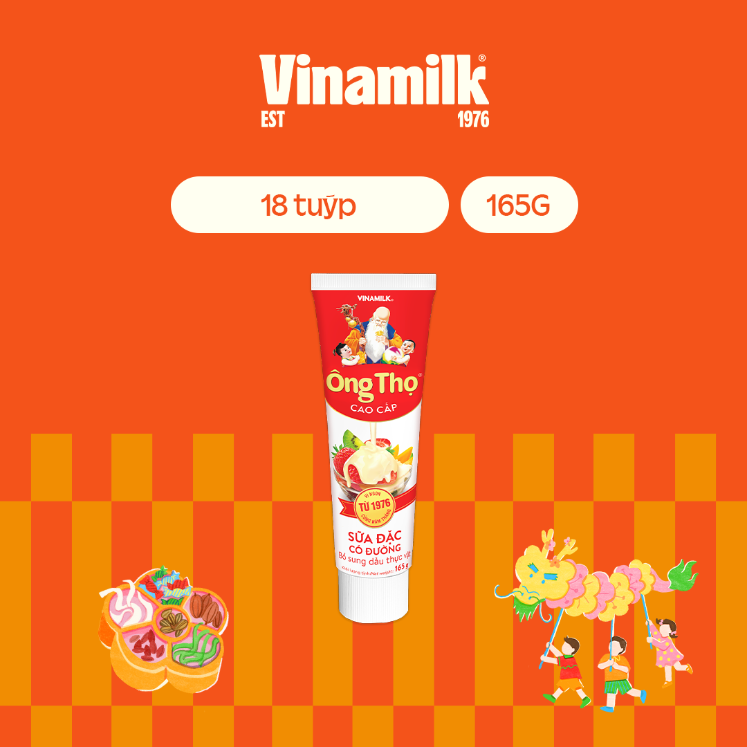 18 tuýp sữa đặc có đường ông thọ đỏ 165g