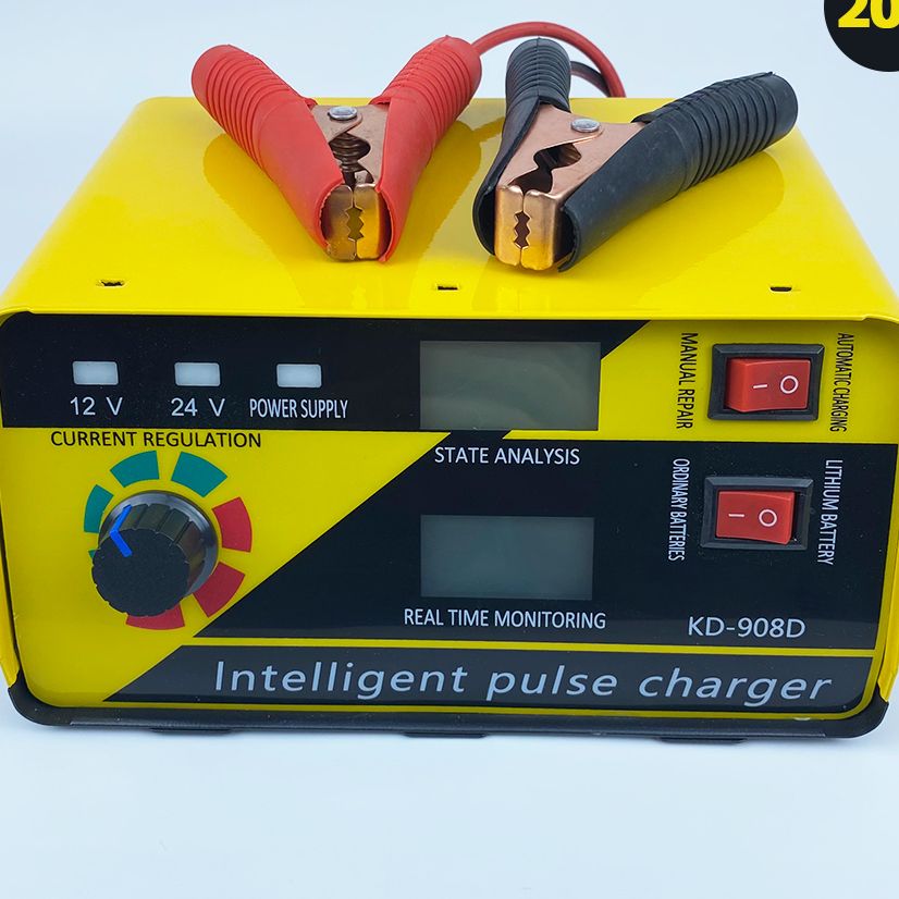 Bộ sạc ắc quy 12v 24v 20a 400ah tự ngắt thông minh anjing 908d t.anh