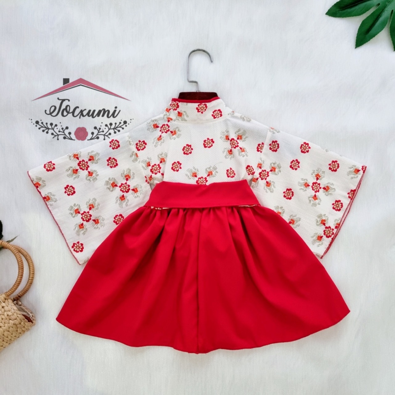 [THIẾT KẾ] KIMONO HOA ĐỎ CÁCH TÂN CHO BÉ YÊU [HÀNG ĐẸP] - Tocxumi