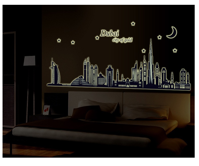 [HCM]Decal dán tường Dạ quang Dubai dạ quang siêu nét DDQ001 (55 x 165 cm)