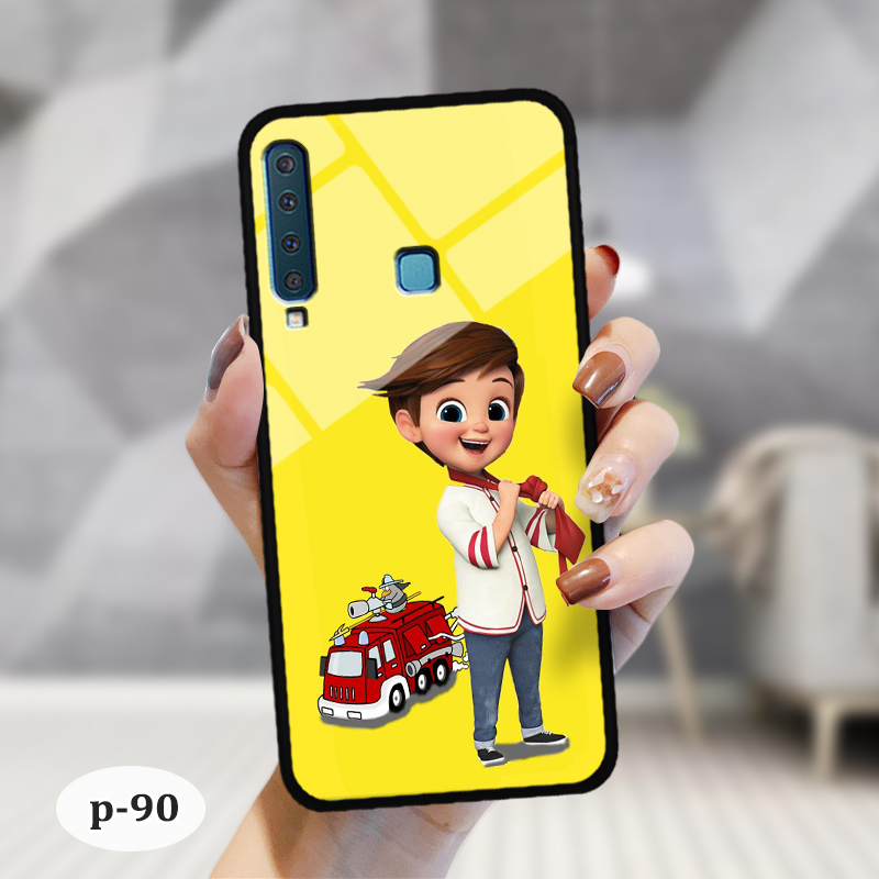 Ốp lưng kính 3D cute Samsung A9 2018