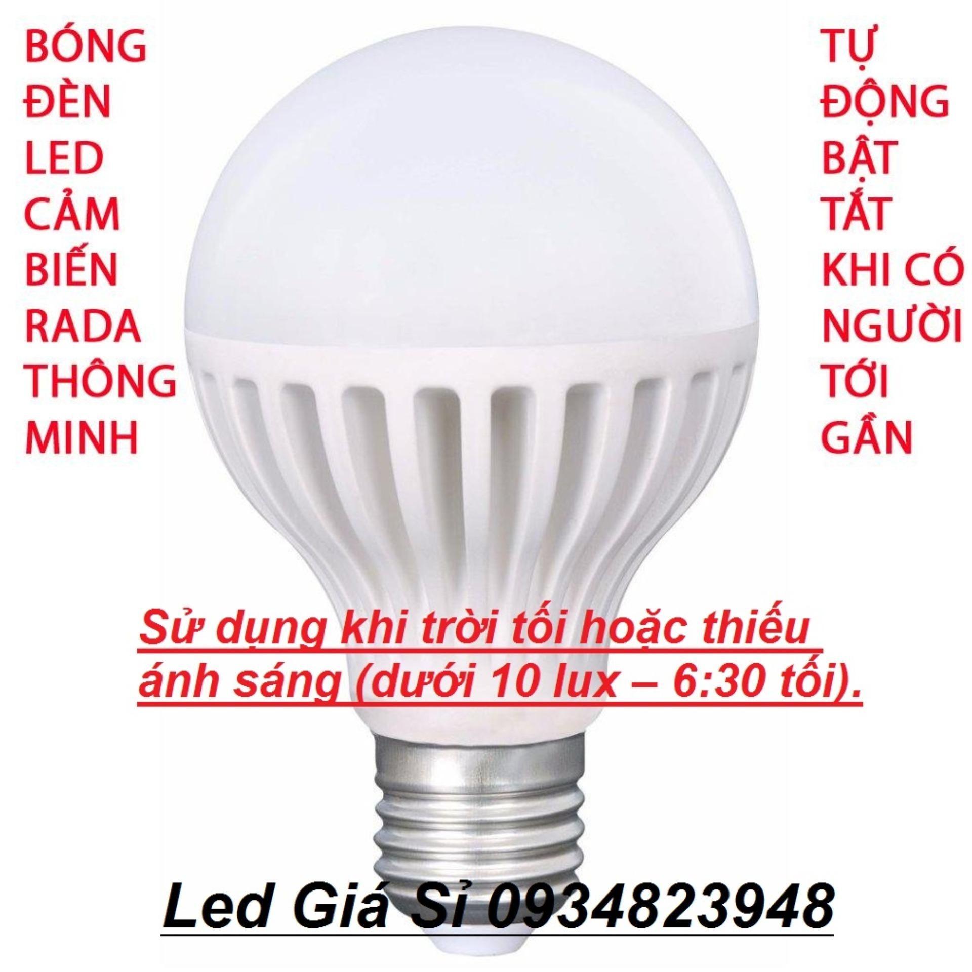 Combo 5 Bóng đèn cảm ứng rada 12w chuyển động thông minh