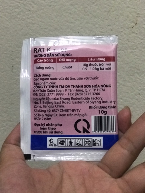 [Giá hủy diệt] 20 gói thuốc chuột Rat K 2%DP