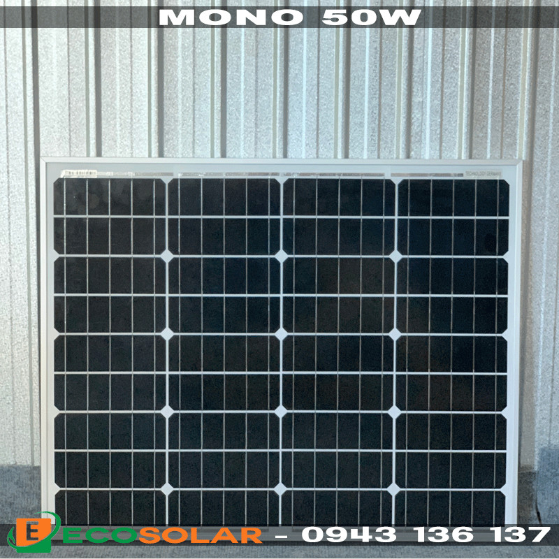 Pin năng lượng mặt trời mono 50w - tặng 1 cặp jack mc4 đơn