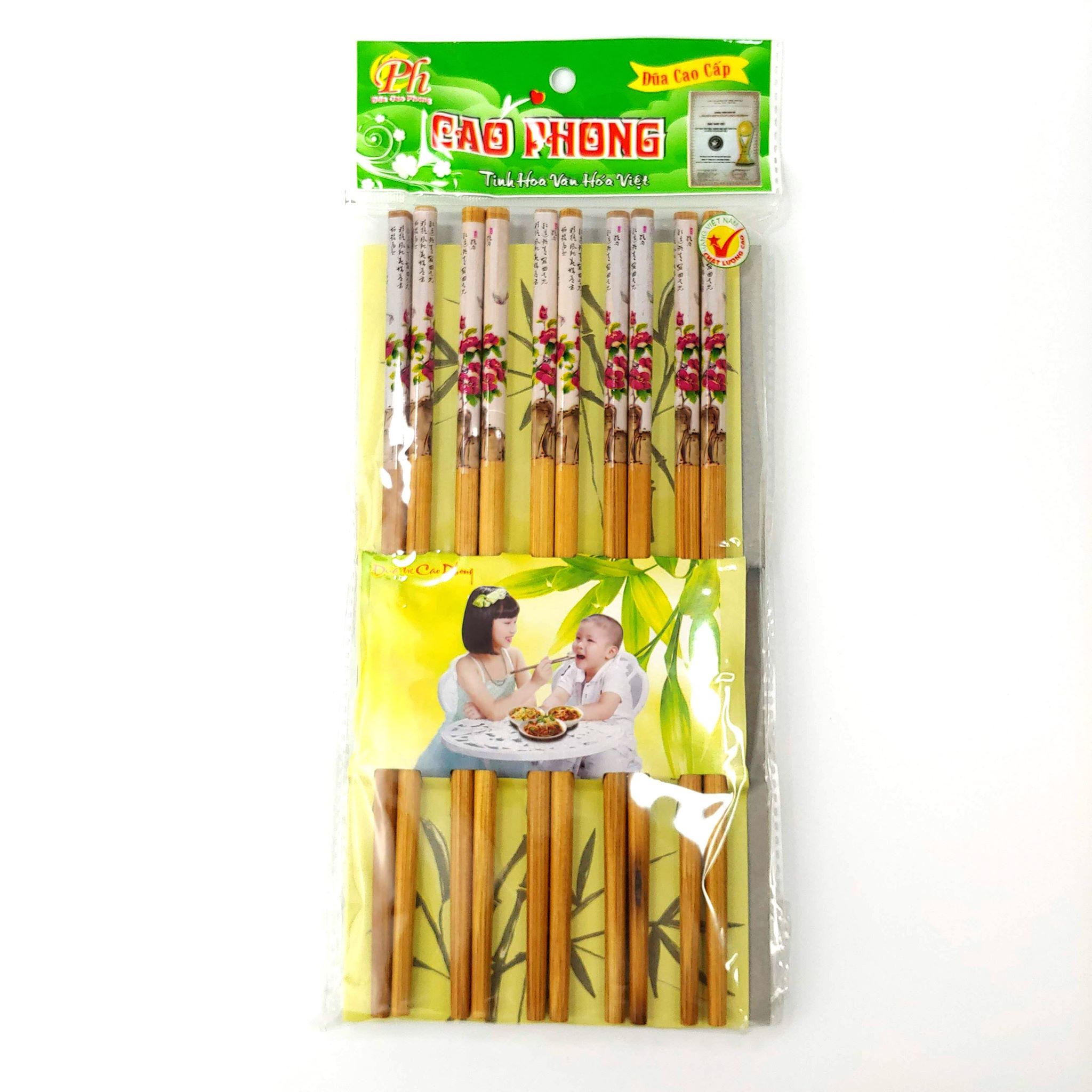 Vỉ 10 đôi đũa tre Cao Phong