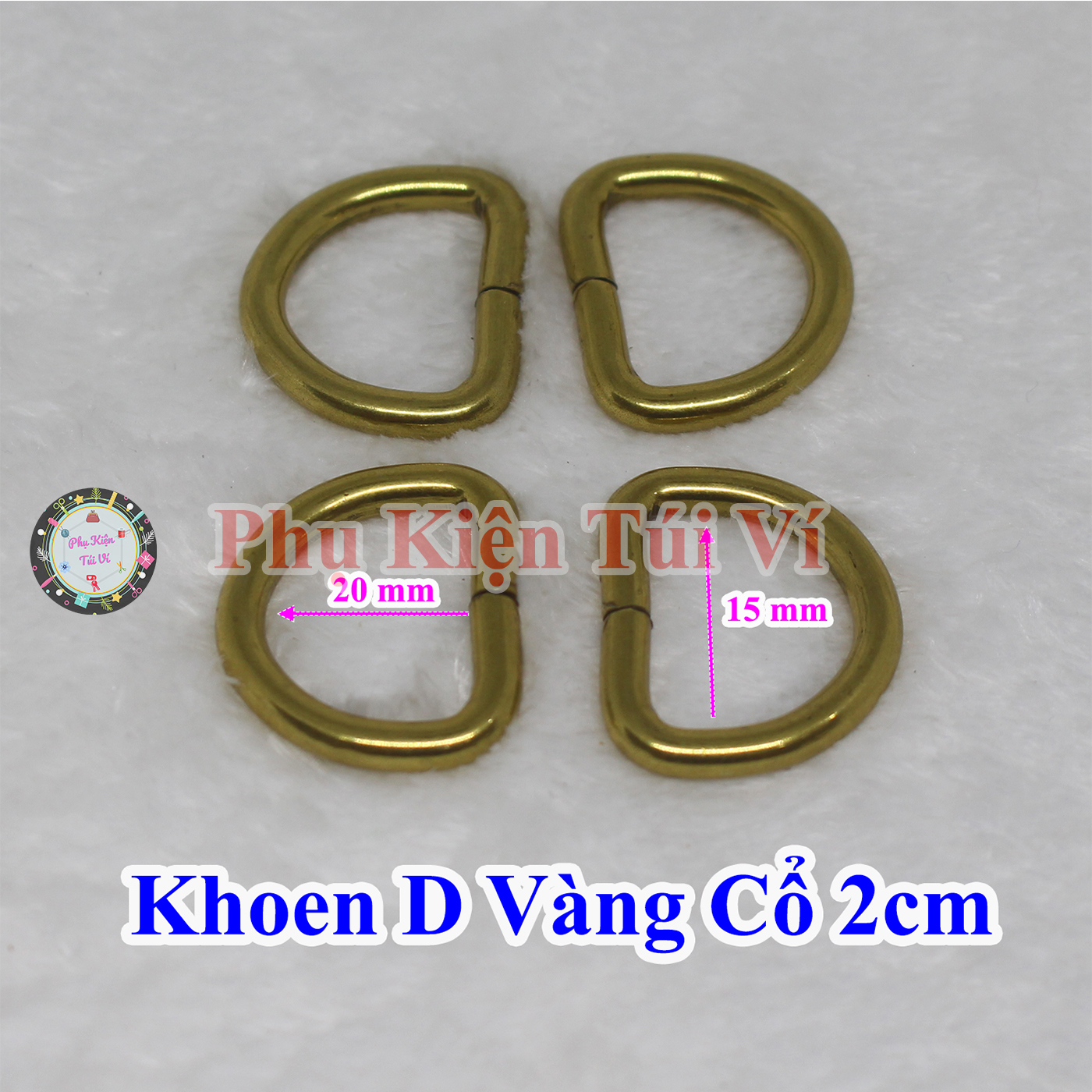 Khoen D vàng cổ 2cm