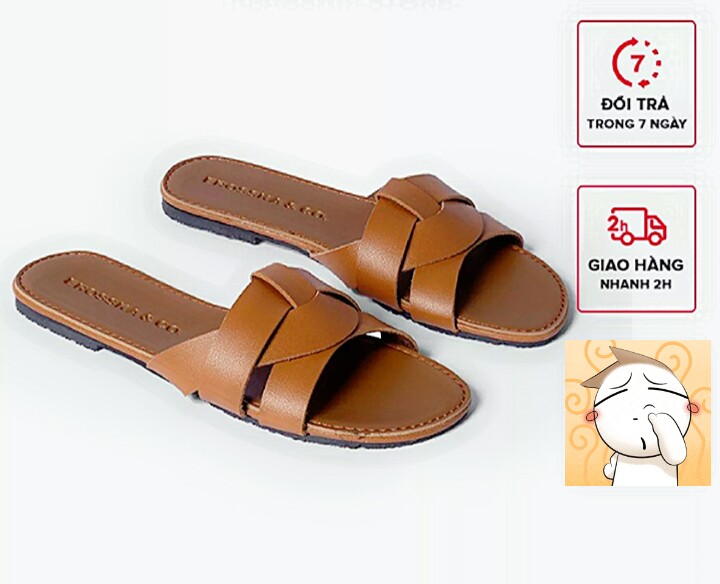 [HCM]Dép nữ quai xếp ngang tinh tế bigsize 35-41