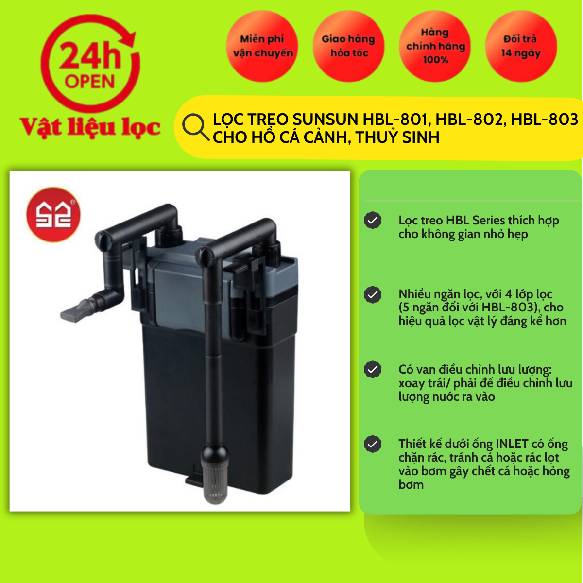 Lọc Thác Treo Sunsun Hbl -802-803