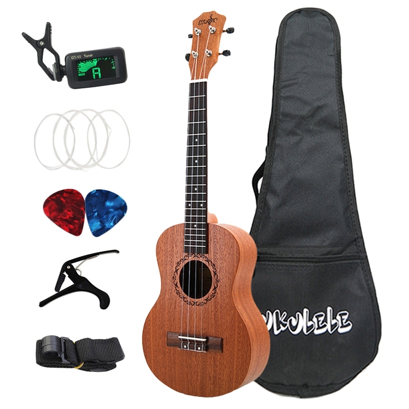 26 Inch Ukelele Tenor Sapele Acoustic Guitaar Mini Hawaii Full Kits Ukulele Guitar for Beginner Kids