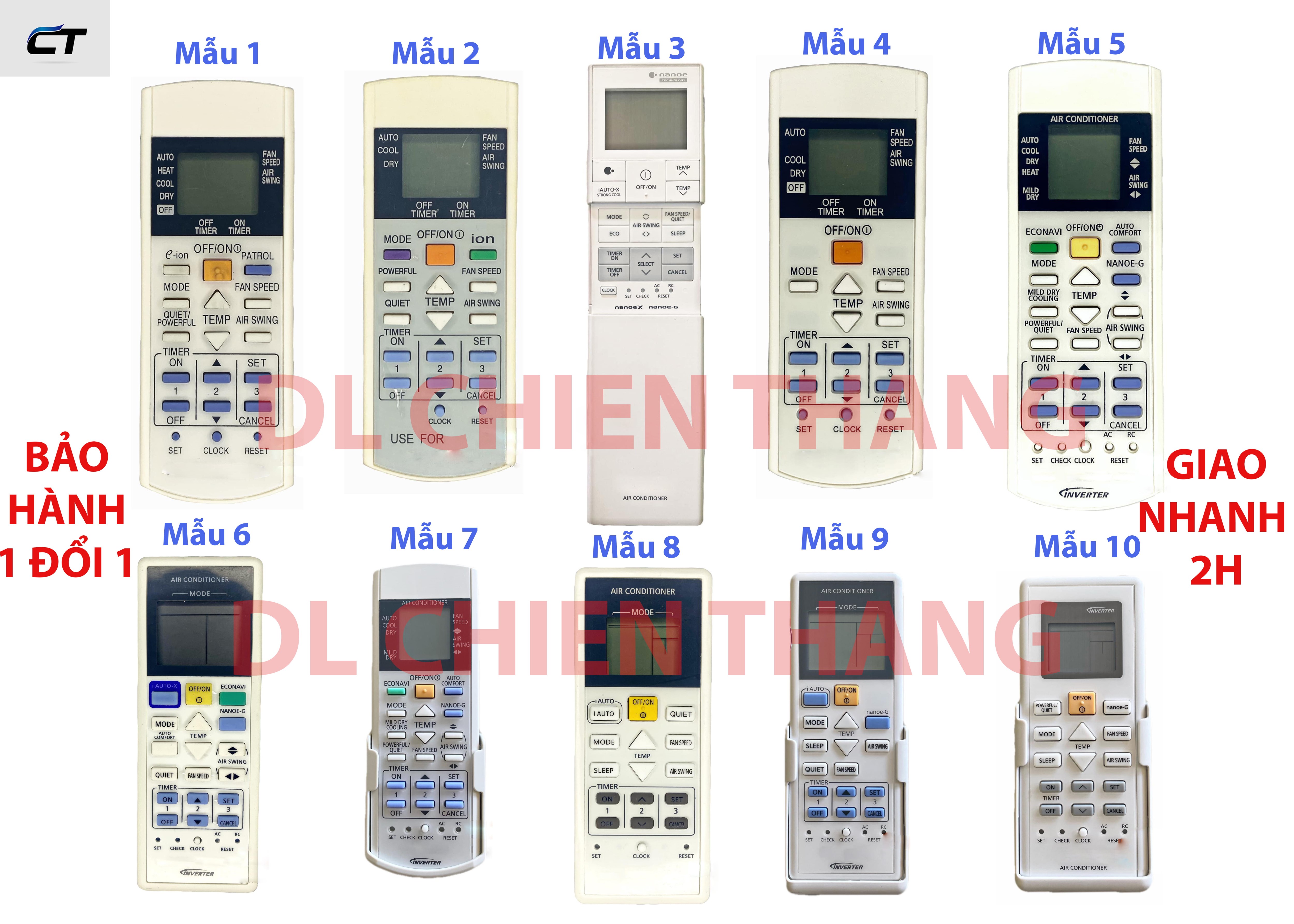 Remote dành cho máy lạnh Panasonic chọn mẫu