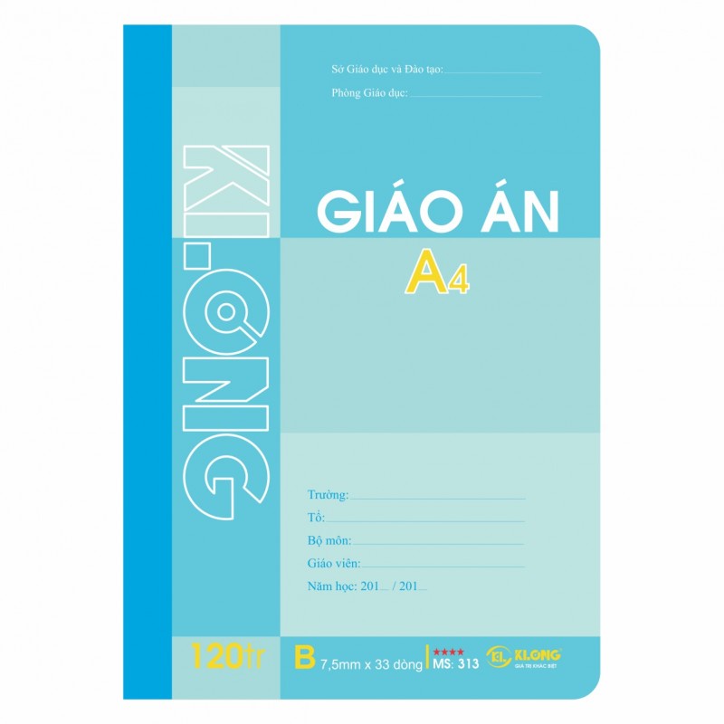 Sổ giáo án A4 - 120 trang KLONG Ms 313