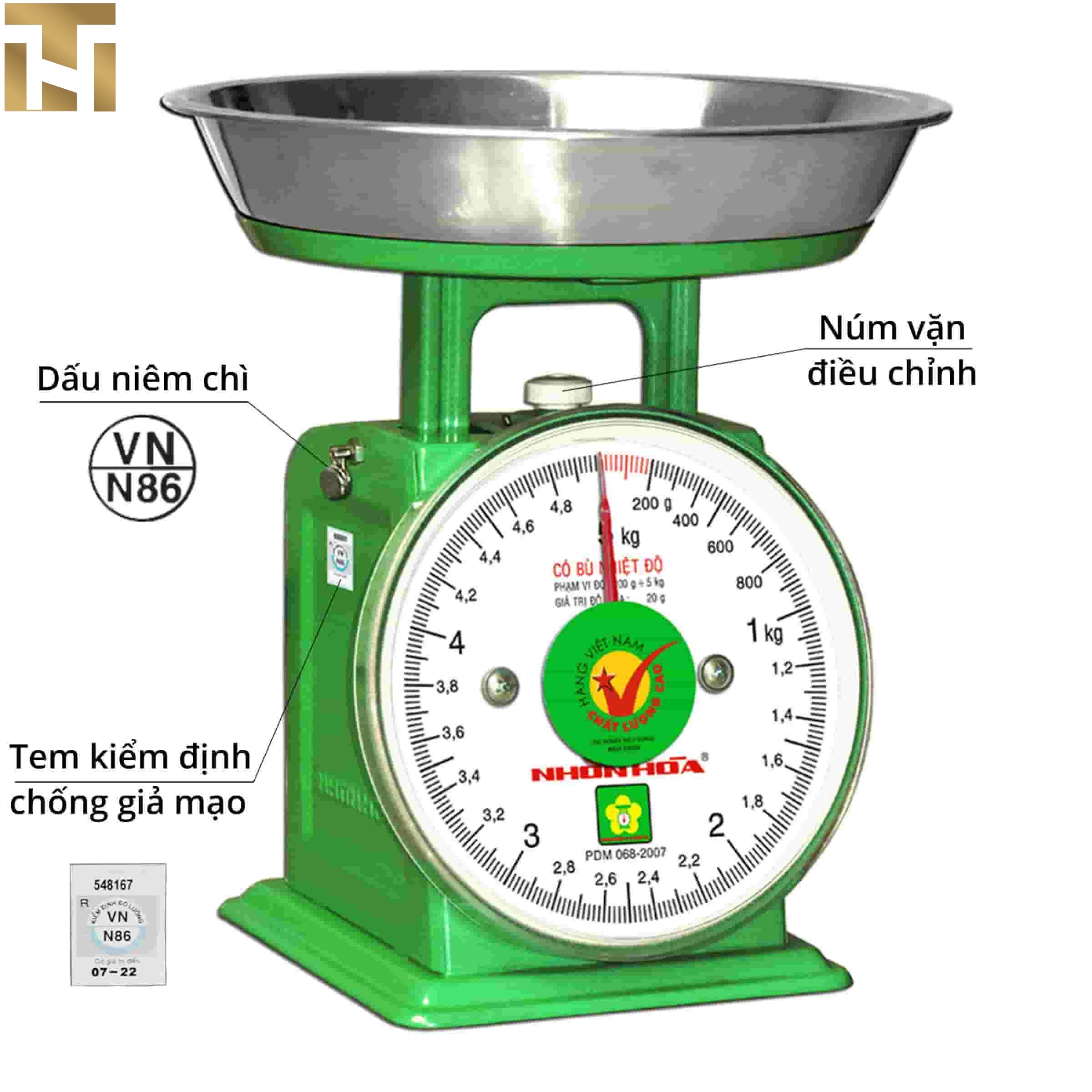 [Chính Hãng] Cân Đồng Hồ Lò Xo Nhơn Hòa 5 Kg