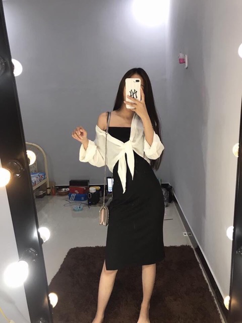 [HCM]Áo Sơ Mi Cột Dây Phối Khoác Nhẹ Nhàng Hình Thật ☘️☘️☘️Ab5