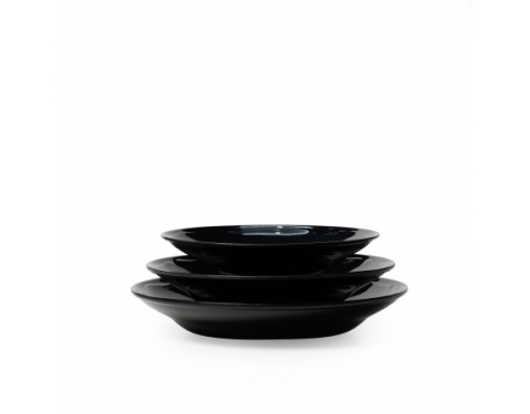 [HCM]Dĩa Nhựa Melamine Sâu Lòng Đen Bóng