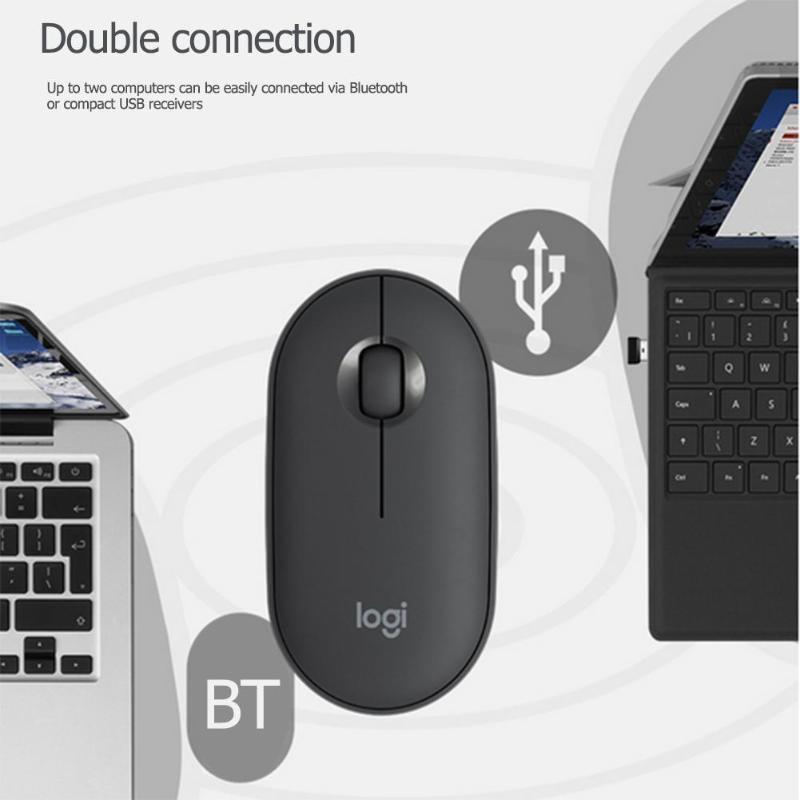 Logitech Pebble M350 Chuột Không Dây Quietest Nhỏ Ánh Sáng Bluetooth Công Nghệ Năng Lượng Thấp Im Lặng Chuột 1000DPI Dòng Bạn Bè Hợp Tác