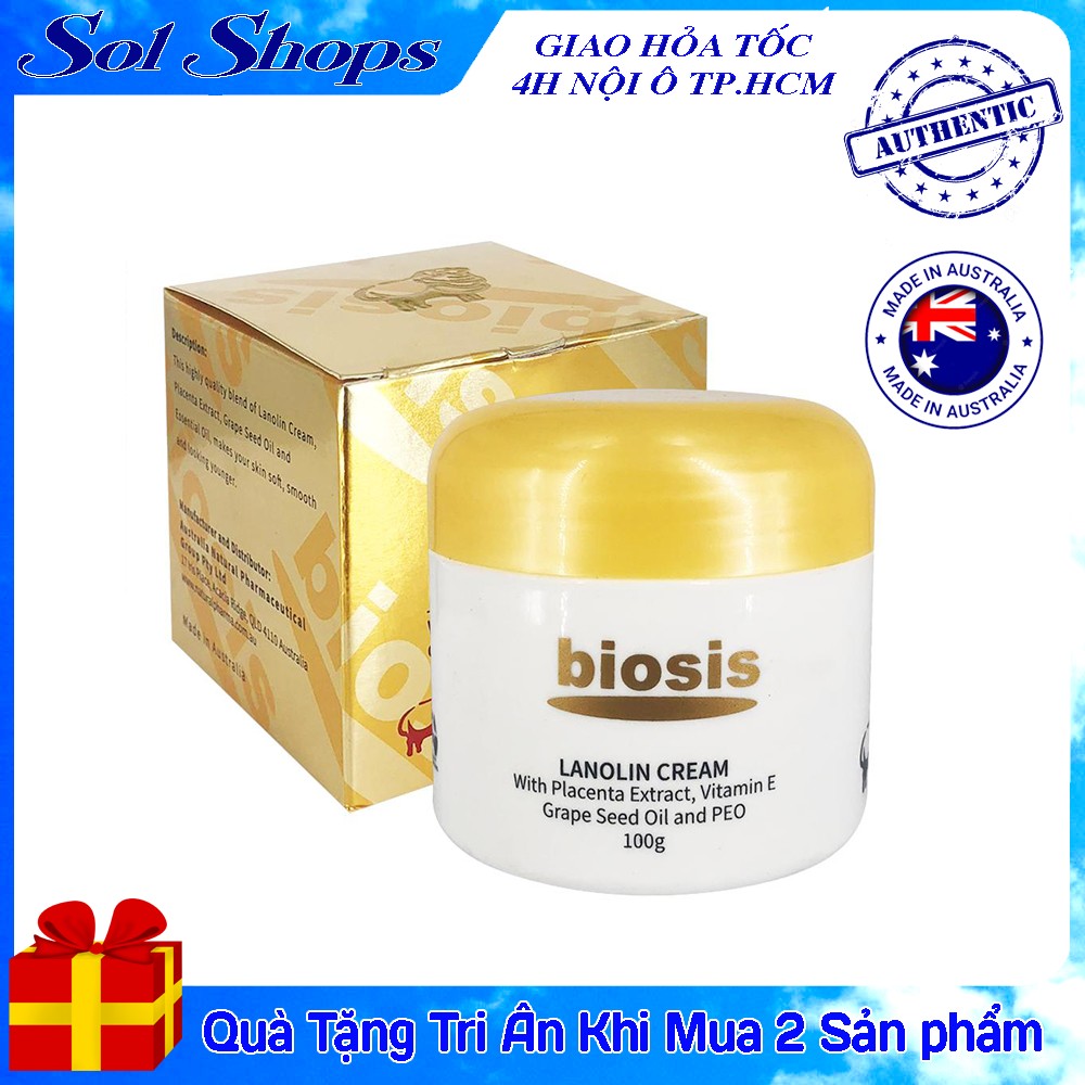 Xả Date 05-2023 Kem Dưỡng Da Mỡ Cừu Biosis Lanolin Cream Của Úc Hộp