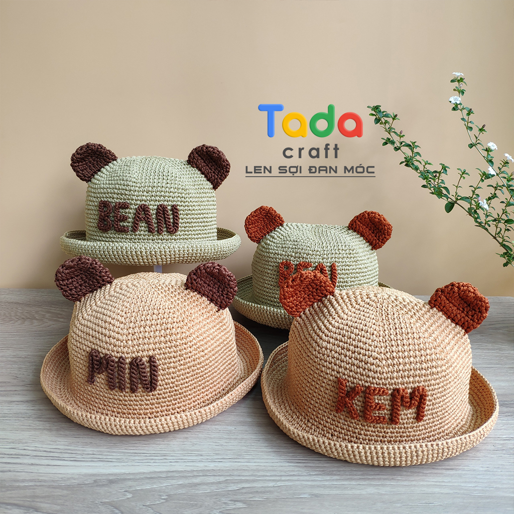 Nón Tai Gấu Handmade Cho Bé (Gắn Tên Theo Yêu Cầu)