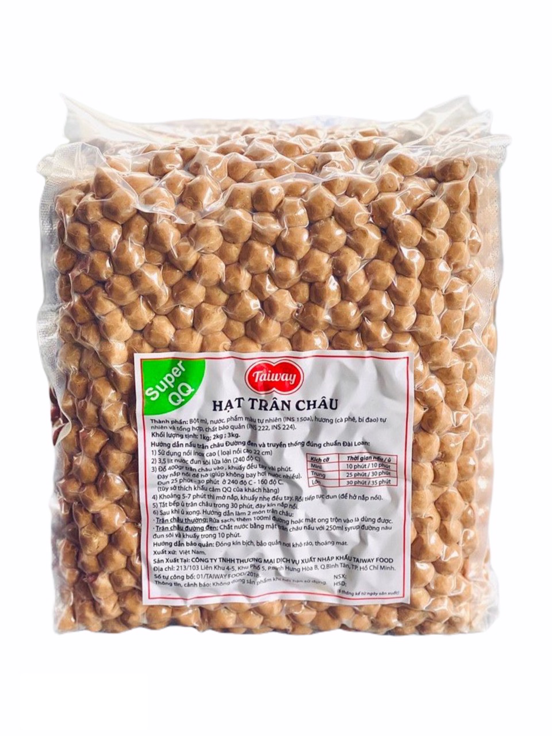 [SALE DATE THÁNG 3] Trân châu đen 2kg hiệu TAIWAY [hạt dai chuẩn vị Đài Loan]