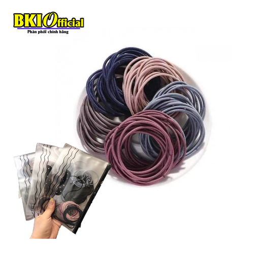 Sét 100 dây buộc tóc, cực tiện cho chị em phụ nữ, chất thun mềm co giãn tốt, cố định được tóc gọn gàng mà không làm đau tóc, giảm rụng tóc