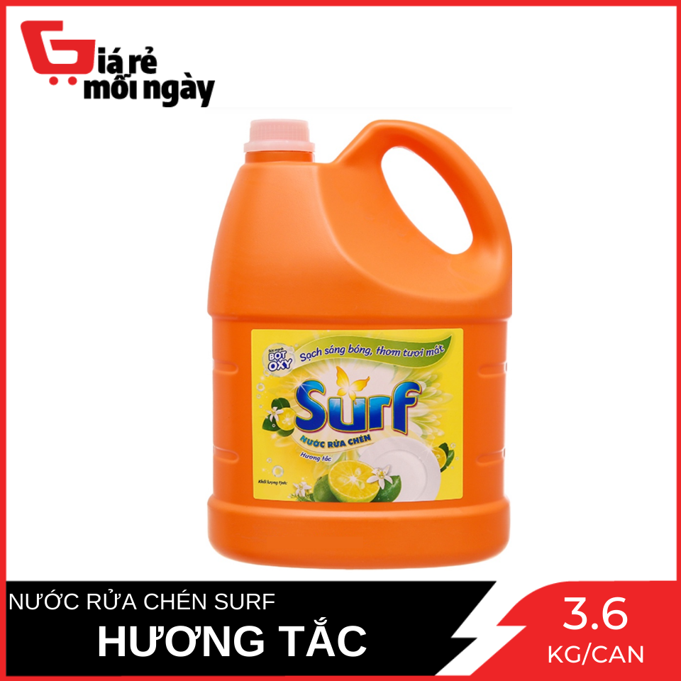 Nước Rửa Chén Surf Hương Tắc (Cam) Can 3.5KG