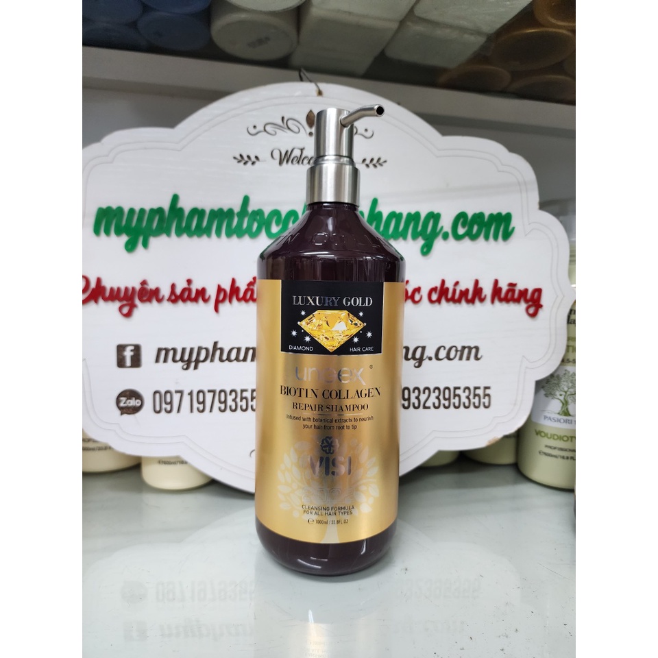 Dầu gội xả biotin & collagen luxury gold repair phục hồi 1000ml