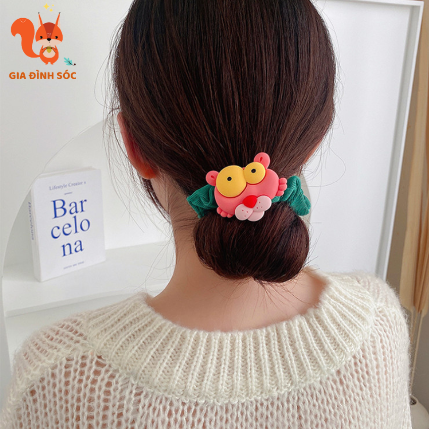Dây buộc tóc vải hình hoạt hình dễ thương