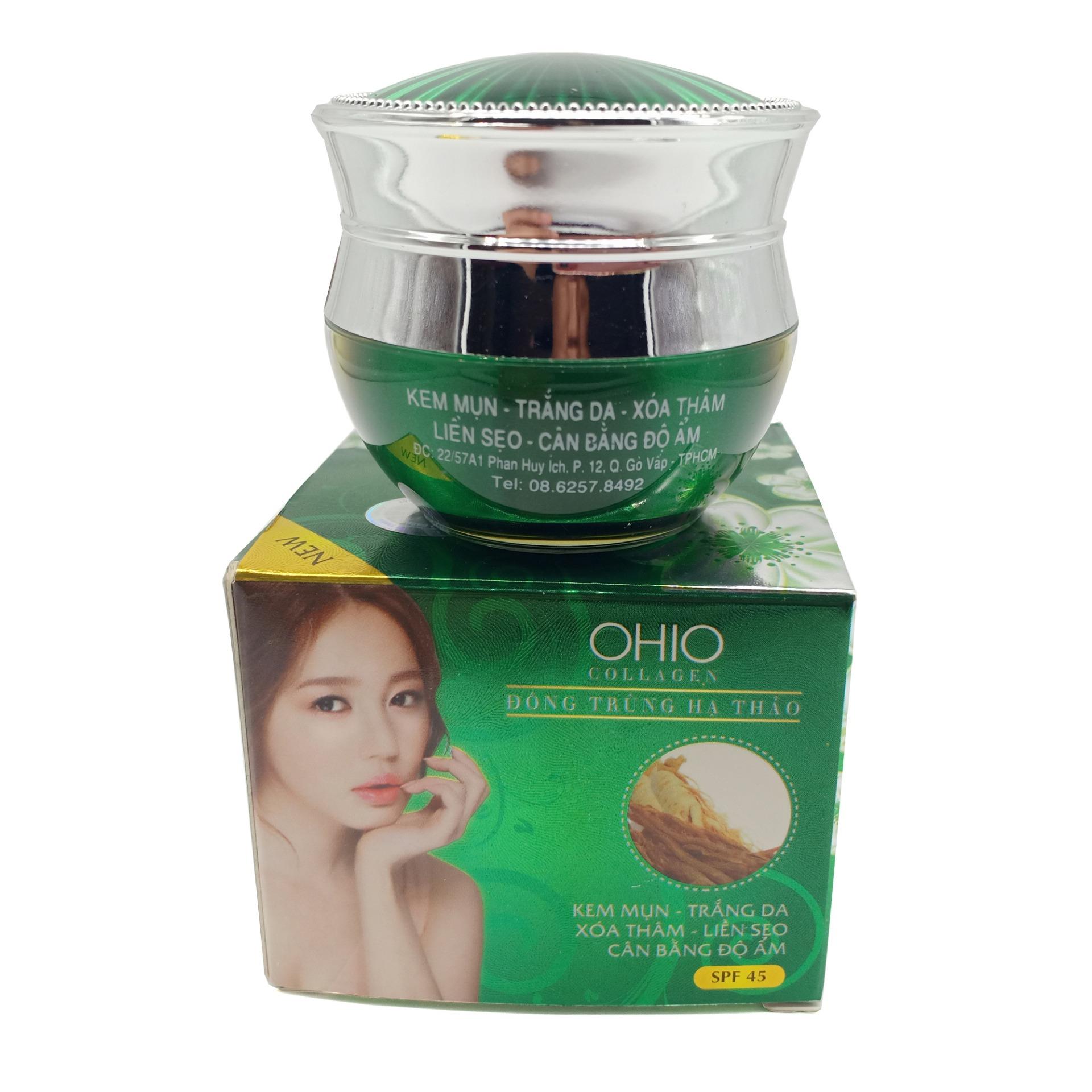 [HCM]Kem Mụn - Trắng da - Xóa Thâm - Liền Sẹo - Cân Bằng Độ Ẩm OHIO Collagen - Đông Trùng Hạ Thảo (20g)