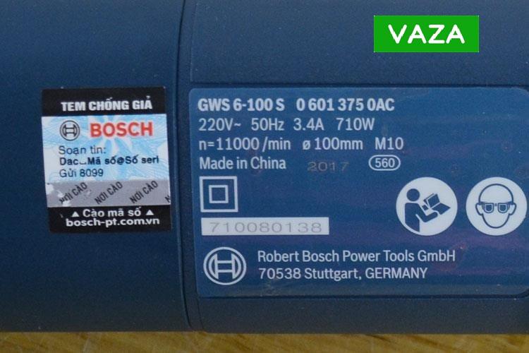 Máy mài góc Bosch GWS 6-100S - Công tắc đuôi