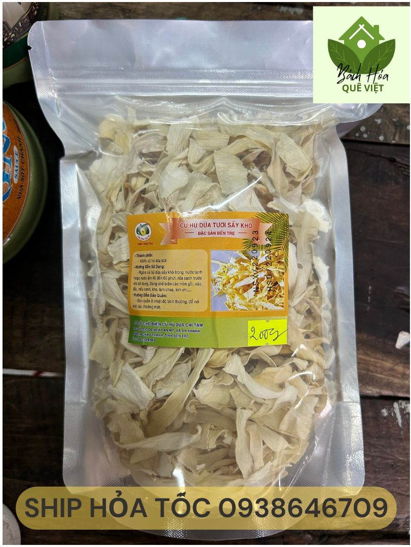 Củ Hủ Dừa Bến Tre Sấy Khô - Đặc Sản Gói 100g