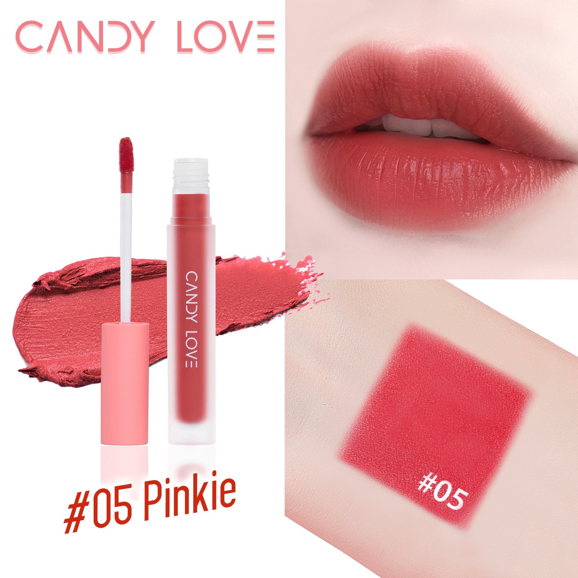 [HCM]SON KEM NHUNG LÌ CANDY LOVE HOA HẬU HƯƠNG GIANG SỐ 05 - PINKIE RED ĐỎ HỒNG