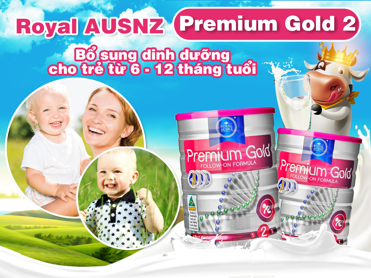 Sữa Hoàng Gia Úc Premium Gold Số 2 900g cho bé từ 6-12 tháng