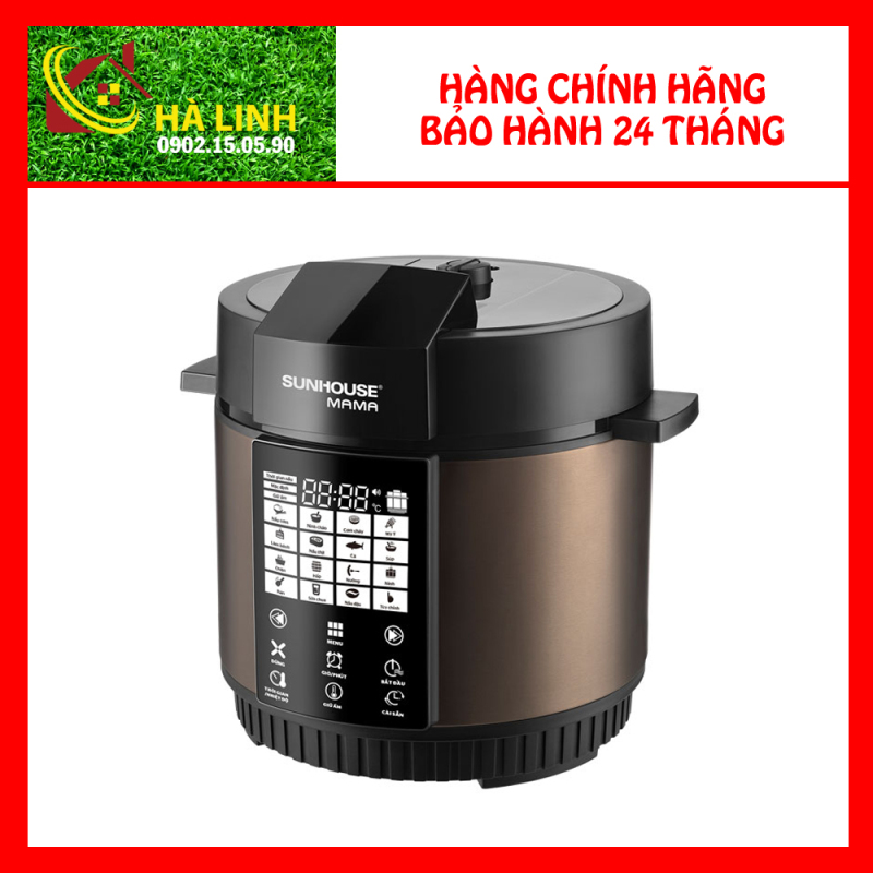 Nồi áp suất điện tử đa năng Sunhouse Mama SHD1588B - Nồi áp suất cảm ứng, Dung tích 5 lít, Công suất 1000W, Bảo hành 24 tháng