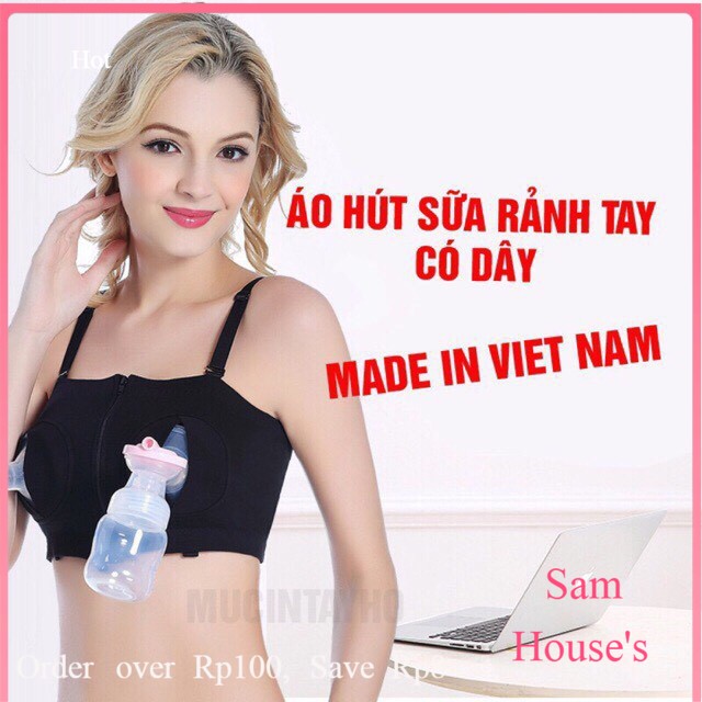 Áo hút sữa rảnh tay loại có dây hàng cao cấp cho mẹ