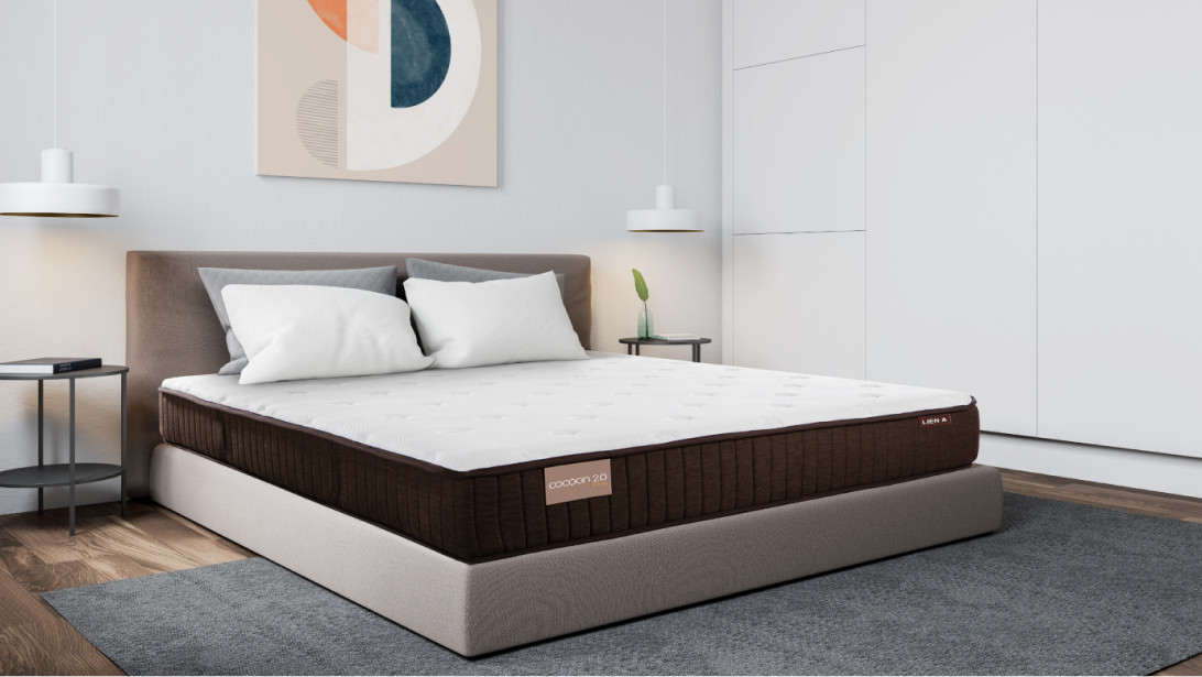 Nệm Lò Xo Liên Á COCOON 2.0 FIRM, tối ưu với tư thế nằm thẳng lưng- Độ cao 25cm-Bảo hành 10 năm.