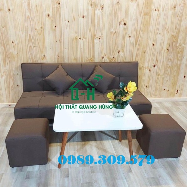 Bộ bàn ghế sofa bed + bàn trà cao cấp giao nhanh hcm