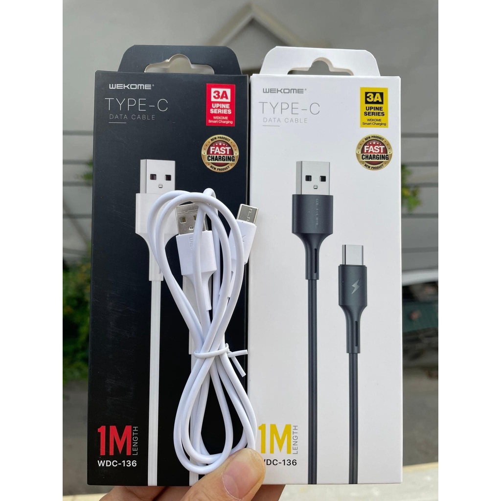 Cáp sạc nhanh 3A WDC136 Full box dài 1m