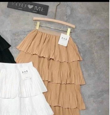 Chân váy VOAN lụa xếp ly 4 tầng siêu xinh