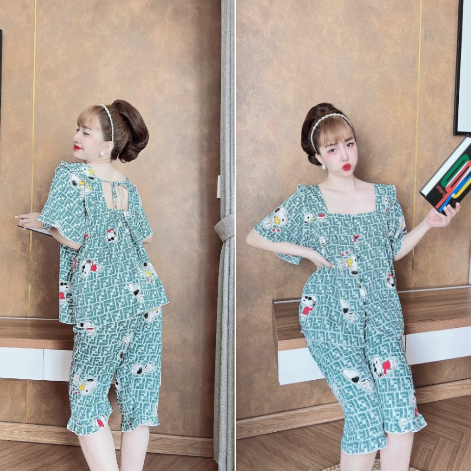 Đồ Bộ Bigsize 50-70kg Lửng Lụa Mango Cổ Vuông