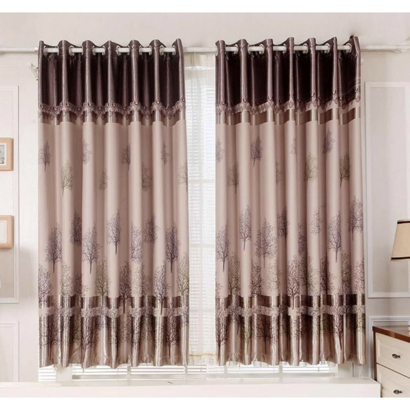 Rèm cửa sổ, cửa phòng ngủ chống nắng giá rẻ, hoạ tiết cây khô TNS-007