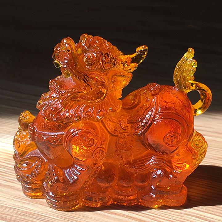 Tượng tỳ hưu màu hổ phách