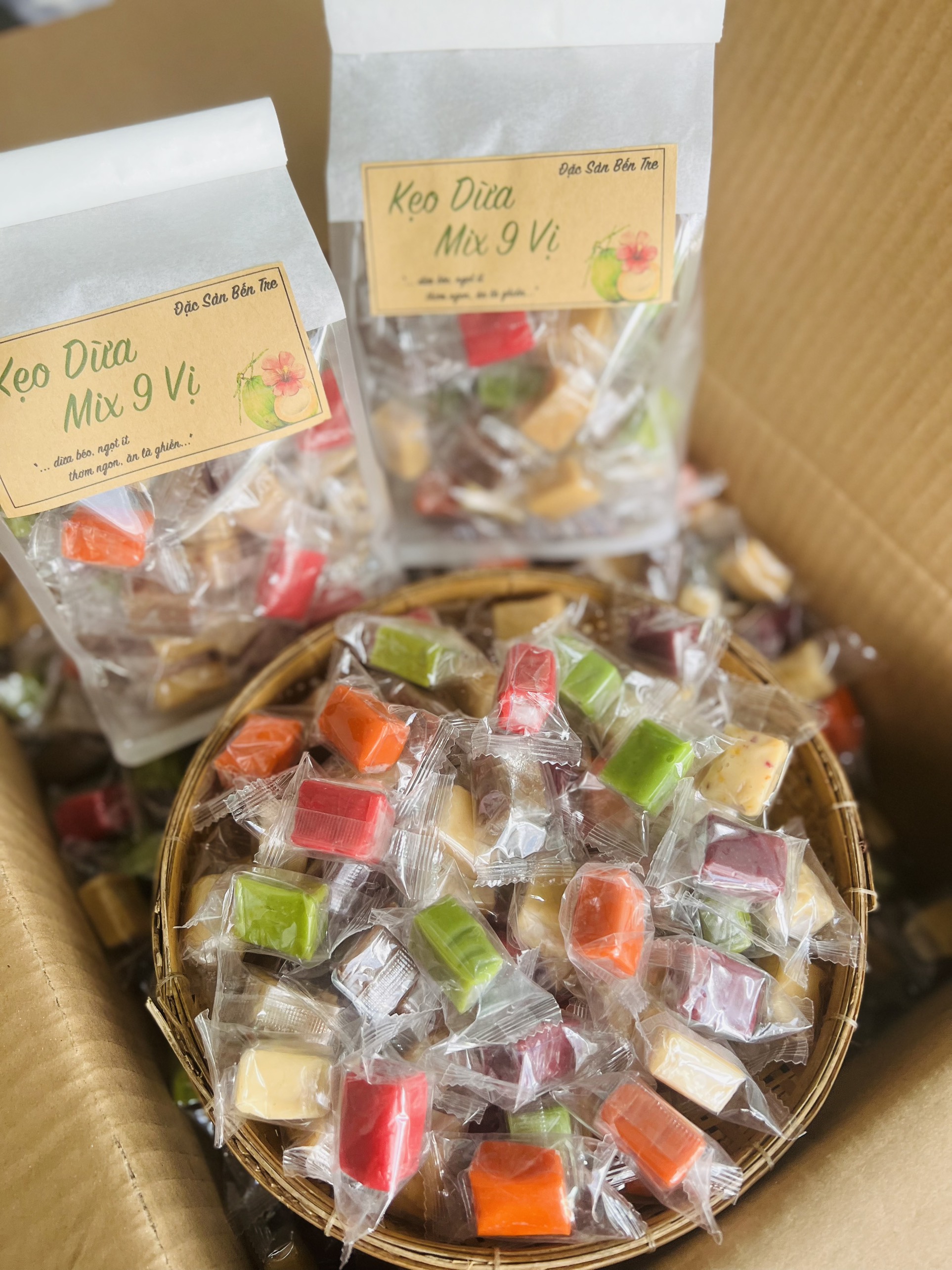 Kẹo Dừa Mix 9 Vị Thơm Ngon - đô ăn vặt