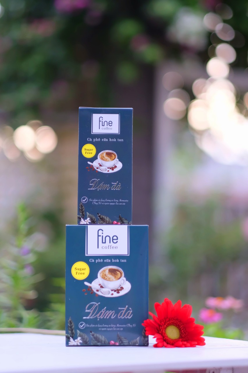 FINE COFFEE - Cà phê sữa hòa tan ĐƯỜNG ĂN KIÊNG loại ĐẬM ĐÀ