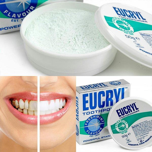 [HCM]Bột tẩy trắng răng Eucryl Toothpowder 50g