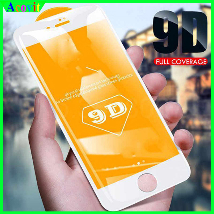" Kính cường lực 9D IPhone 7 IPhone 8 " _ FULL Màn Hình _ Độ Cứng 9H _ Anh thật Sản Phẩm _ ( Tặng kèm bộ giấy lau Màn hình) Acovit"