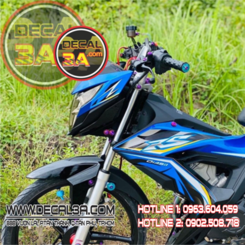 Sonic decals Rs 150 blue stripe