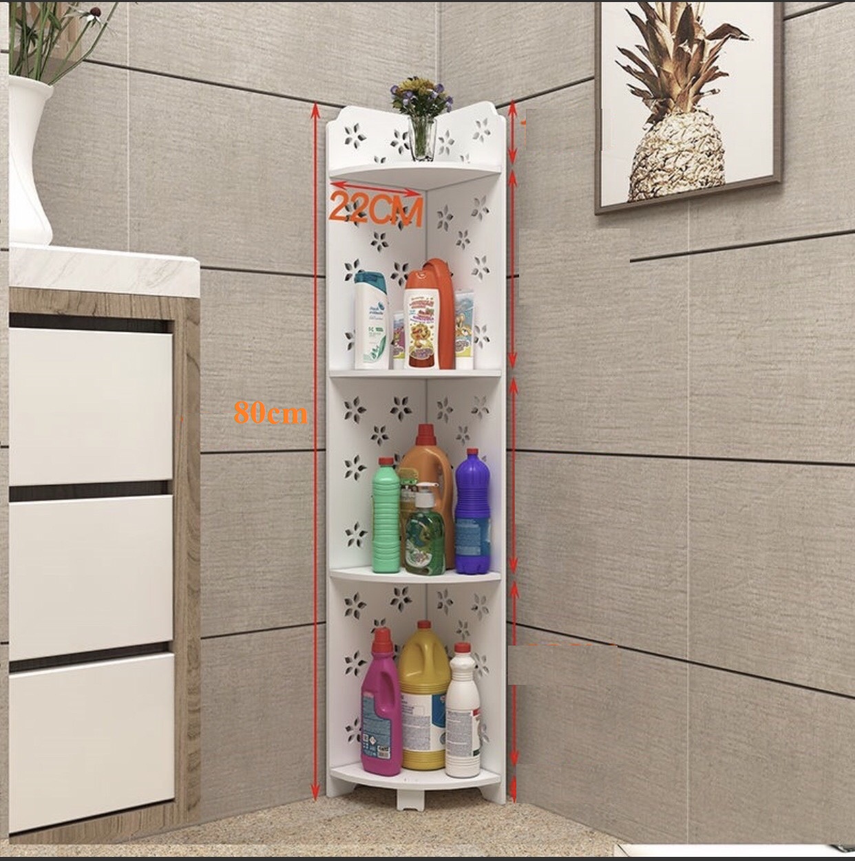 Kệ GÓC 4 tầng HOA VĂN