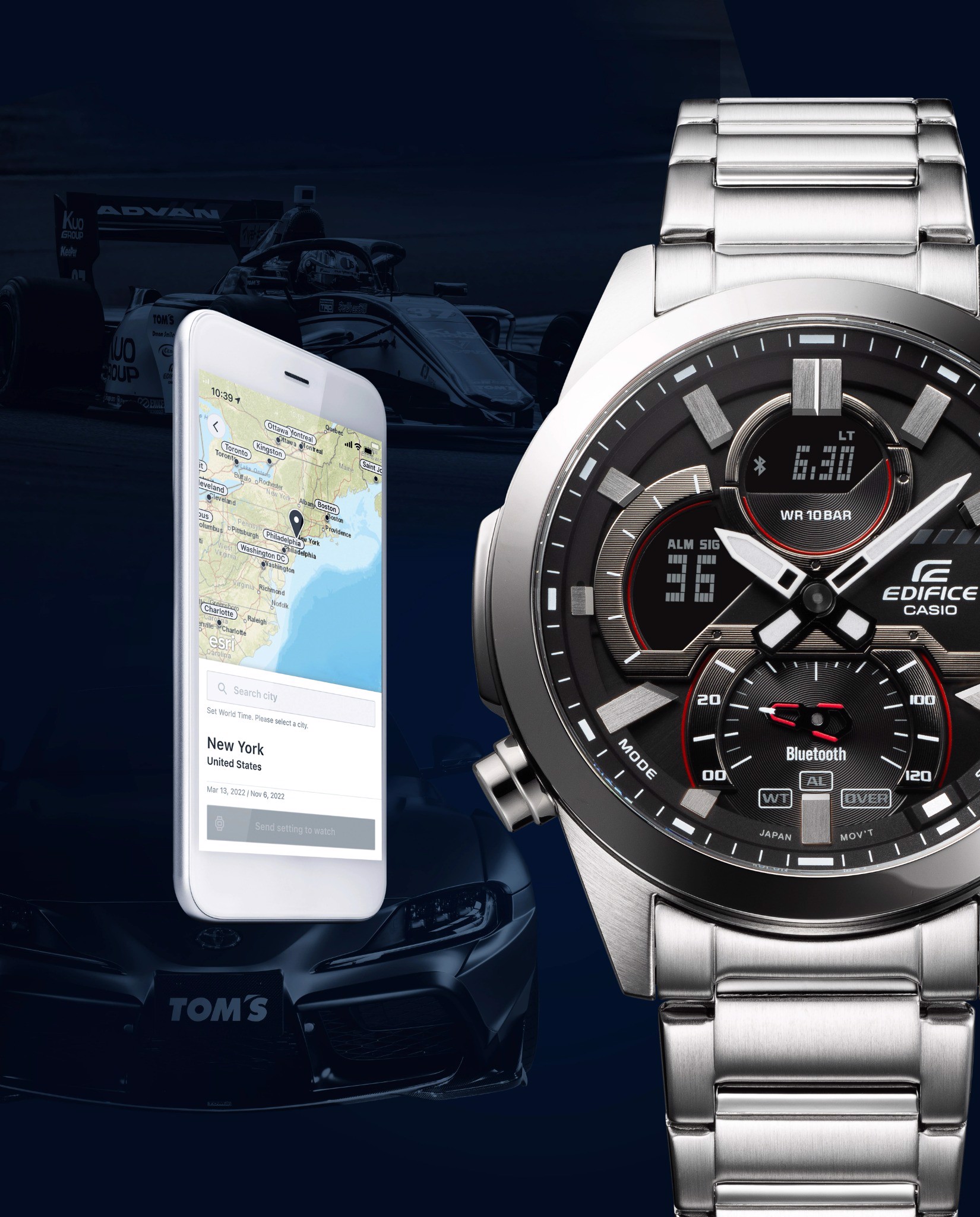 Đồng hồ Casio Edifice Nam Dây Kim Loại ECB-30D